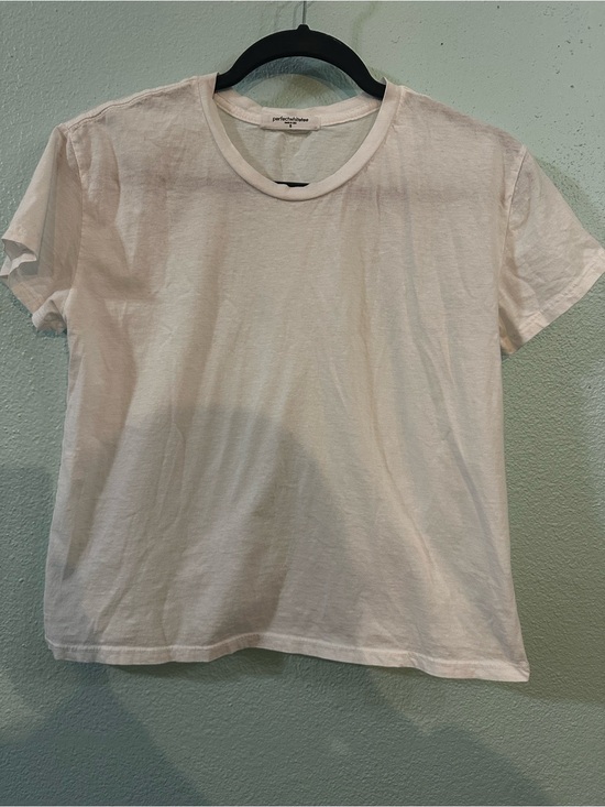 perfectwhitetee Tops - Perfect White Tee Classic White Crew Neck Cotton T-Shirt | Size S